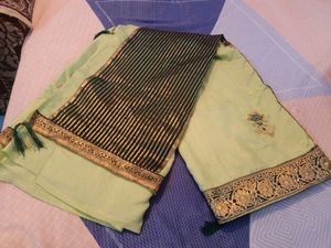 New Green Saree With Stylish Blouse