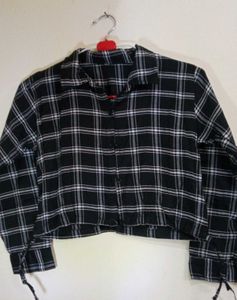 Check Shirt Crop Top