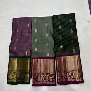 Onion Pink &amp; Green Pure Kanchipuram Silk Saree