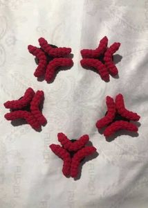 Red Crochet Hair Clips- Set Of 2