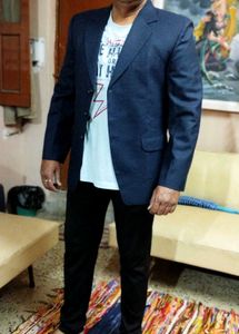 Elegant Blue Blazer  Coat For Men