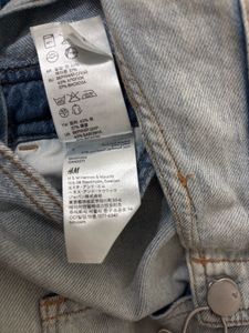 H&amp;M washed blue denim cotton dungree