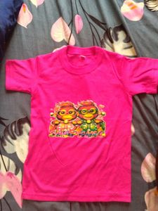 Pink Graphic T-shirt For Child Age 2-4