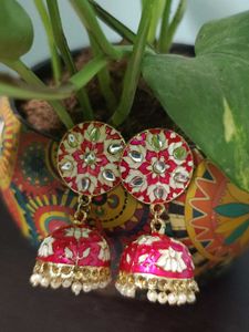 Pink Enamel Earrings