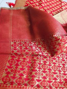 Red Banarasi Silk Dupatta