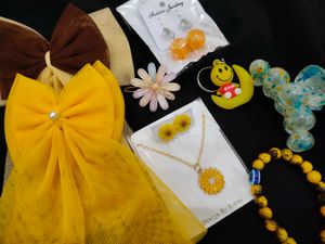Yellow Jewelry &amp; Hair Accessories Bundle