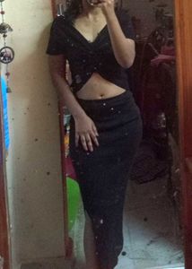 Black Slit Skirt