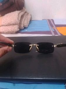 Rimless Black Sunglasses