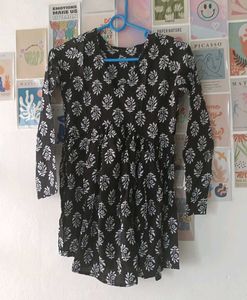 Black floral printed tunic kurta