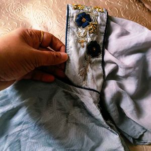 🛍️Blue &amp; Grey Embroidered Lehenga Choli⭐⭐