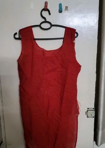Women RED Chikankari Kurta