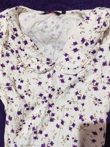 Floral Print Peter Pan Collar Top