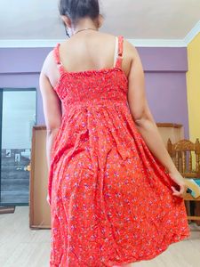 Orange One Piece And Puffed Dress