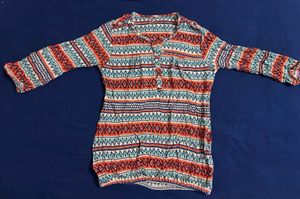 Boho Print Button-Up Top
