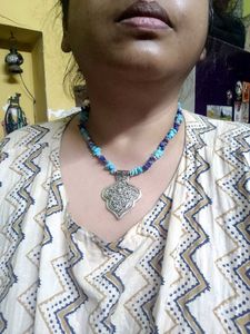 Turquoise And Lapis Lazuli Chitai Necklace