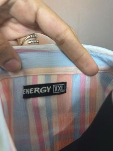 ENERGY Striped Button-Up Shirt