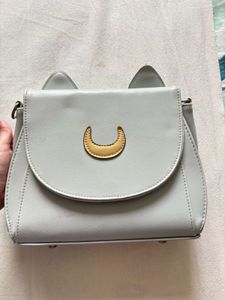Grey Sailor Crescent Moon Cat Sling Bag