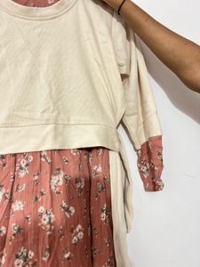 Floral Top With Attached Crop To