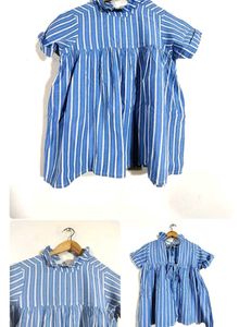 Blue Striped Casual Top 💙🛍️🛒