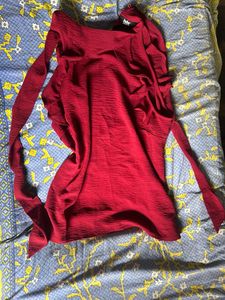 Red Ruffle Top