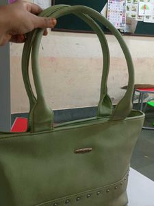 Stylish Light Green Handbag with Studded Detail