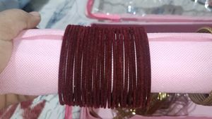Plain Velvet Metal Bangles Combo 3 Sets