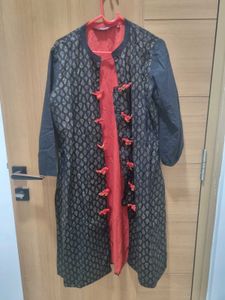 Black And Gold Shrug-Style Kurta