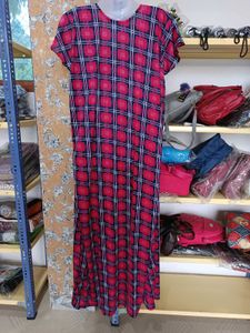 Red Plaid nighty - M size