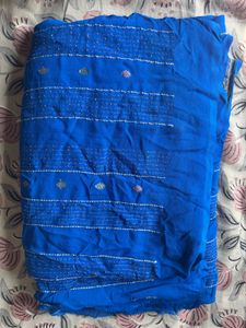 Pure Goergette khaddi weave  with blouse piec