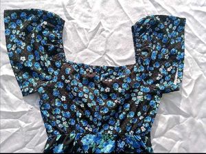 Brand New(Urbanic) Floral Blue Split A- Line Dress