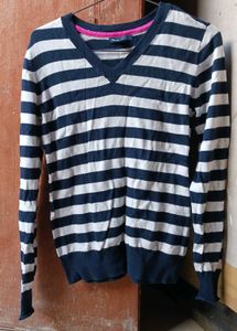 Striped V-Neck Sweater