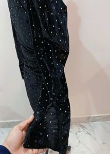 Elegant Black velvet Mini Dress