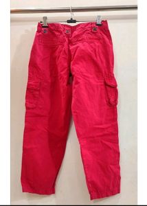 Women Red Cargo Pant