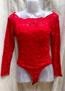 Red Lace Bodysuit