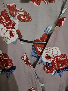 Floral Print Wrap Top