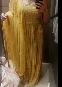 Silk lPastel Yellow Real Mirror 3 Piece Naira-Cu