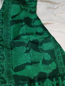 Green Plain Saree With VERY BEAUTIFUL PALLU