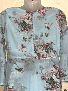 Elegant Floral Print Kurta Set