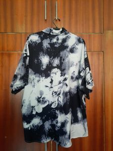 Unisex Tie Dye Oversized Shirt Black, White N G