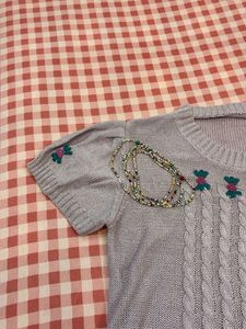 Lavender Top With Floral Embroidery 🌷