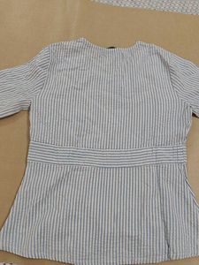 Street 9 Blue &amp; White Striped Top