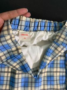 Blue Plaid Mini Skirt