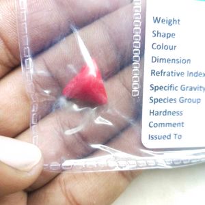 5.40 CTS. Red Italian Triangular Coral Gemstone