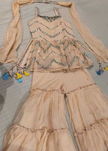 Girls&#39; Peach Sharara Suit