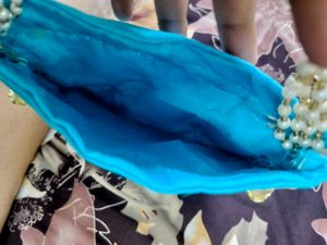 Turquoise Embellished Pouch