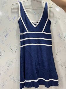 Navy & White Striped Dress