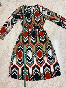 Patterned Midi Dress