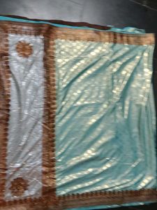 Elegant Blue & Silver Saree