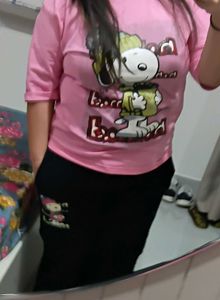 Cute Snoopy Graphic Tee COORDSET