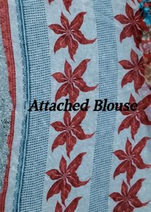 Red Floral Printed Saree ❤️
